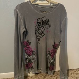 Affliction waffle long sleeve